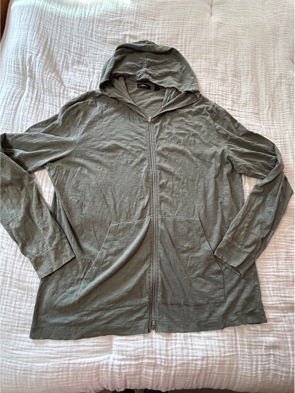 Theory layer zip hoodie cotton